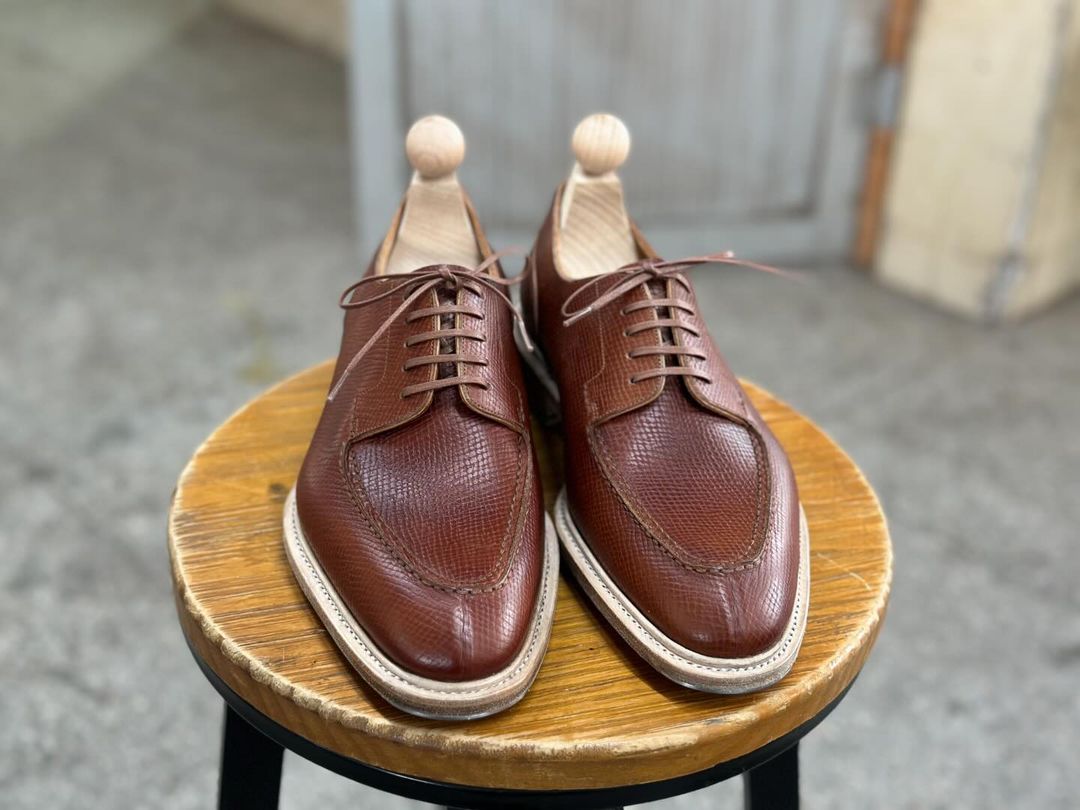 REGAL II - CHESTNUT BROWN SPLIT TOE DERBY LACEUP