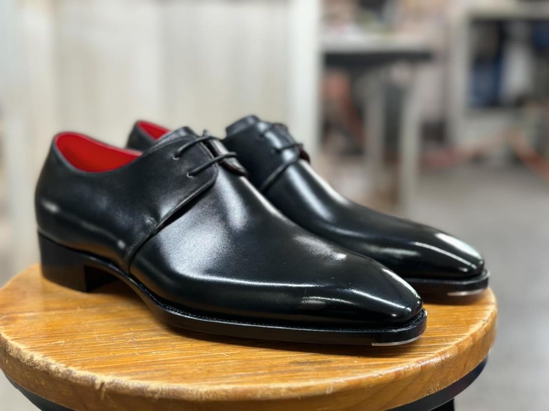 DANIELE - REFINED BLACK DERBY LACEUPS