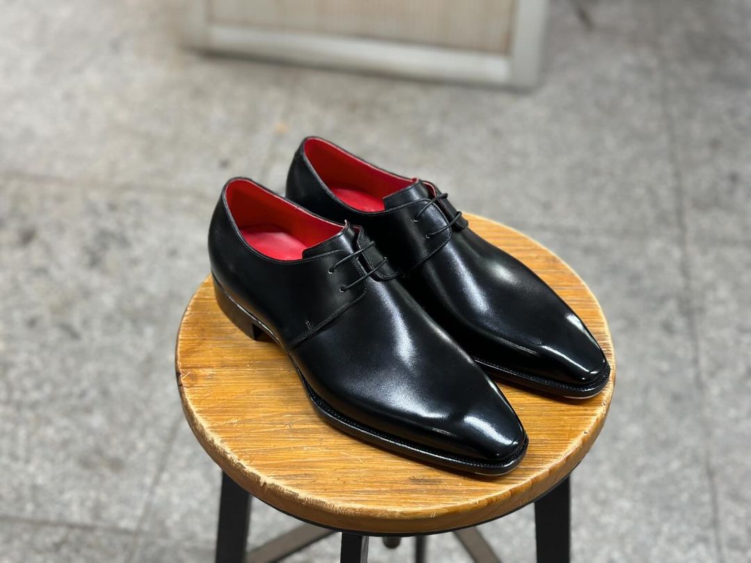 DANIELE - REFINED BLACK DERBY LACEUPS