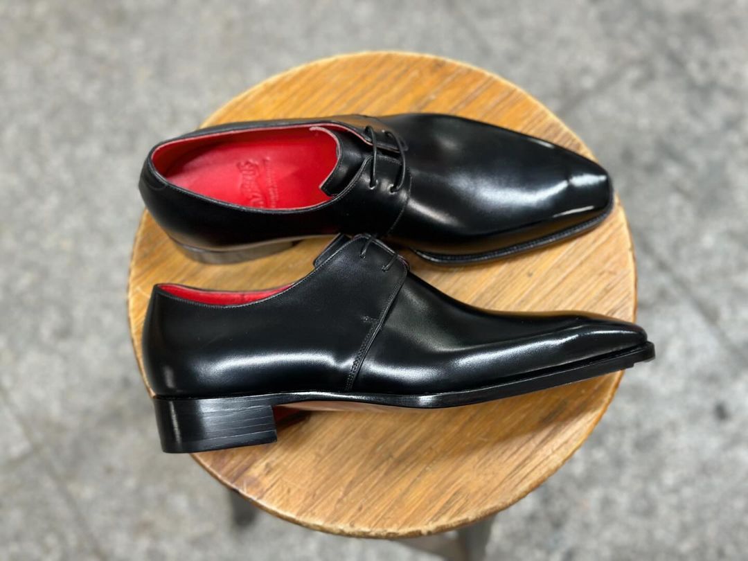 DANIELE - REFINED BLACK DERBY LACEUPS
