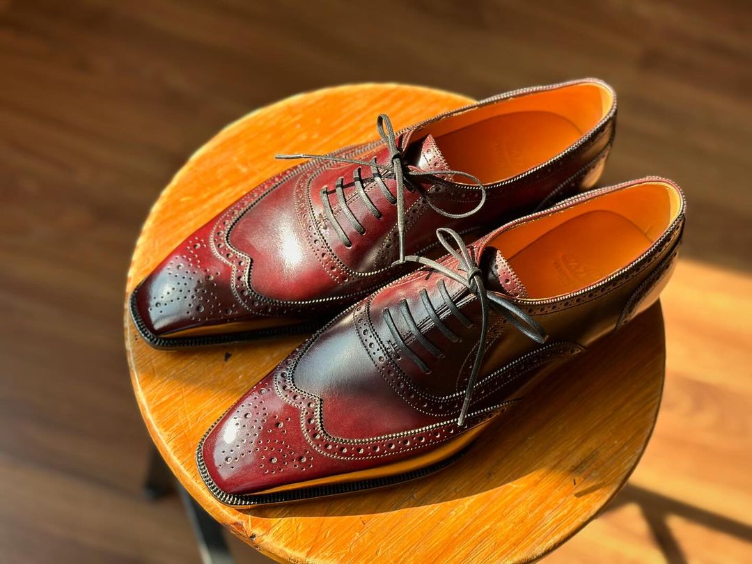 GENTLEMAN'S EDGE REDDISH BROWN  WINGTIP BROGUE LACEUP