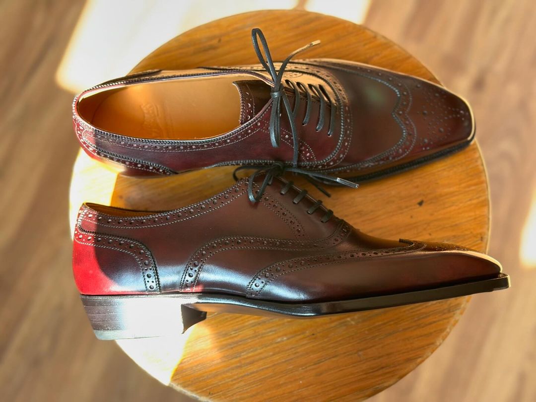 GENTLEMAN'S EDGE REDDISH BROWN  WINGTIP BROGUE LACEUP