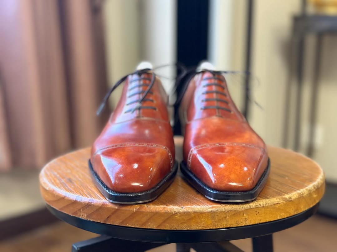 FORME - PREMIUM MARBLE PATINA TAN LEATHER LACEUP