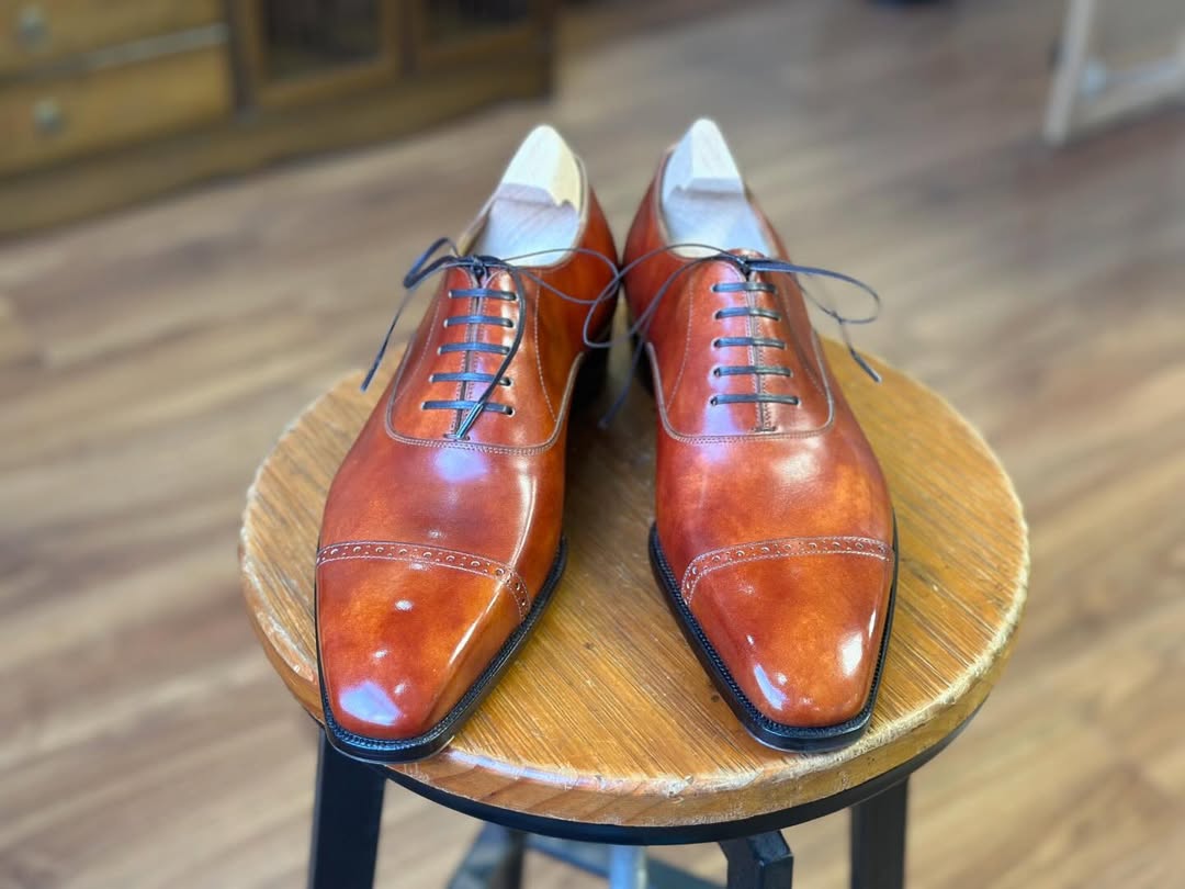 FORME - PREMIUM MARBLE PATINA TAN LEATHER LACEUP