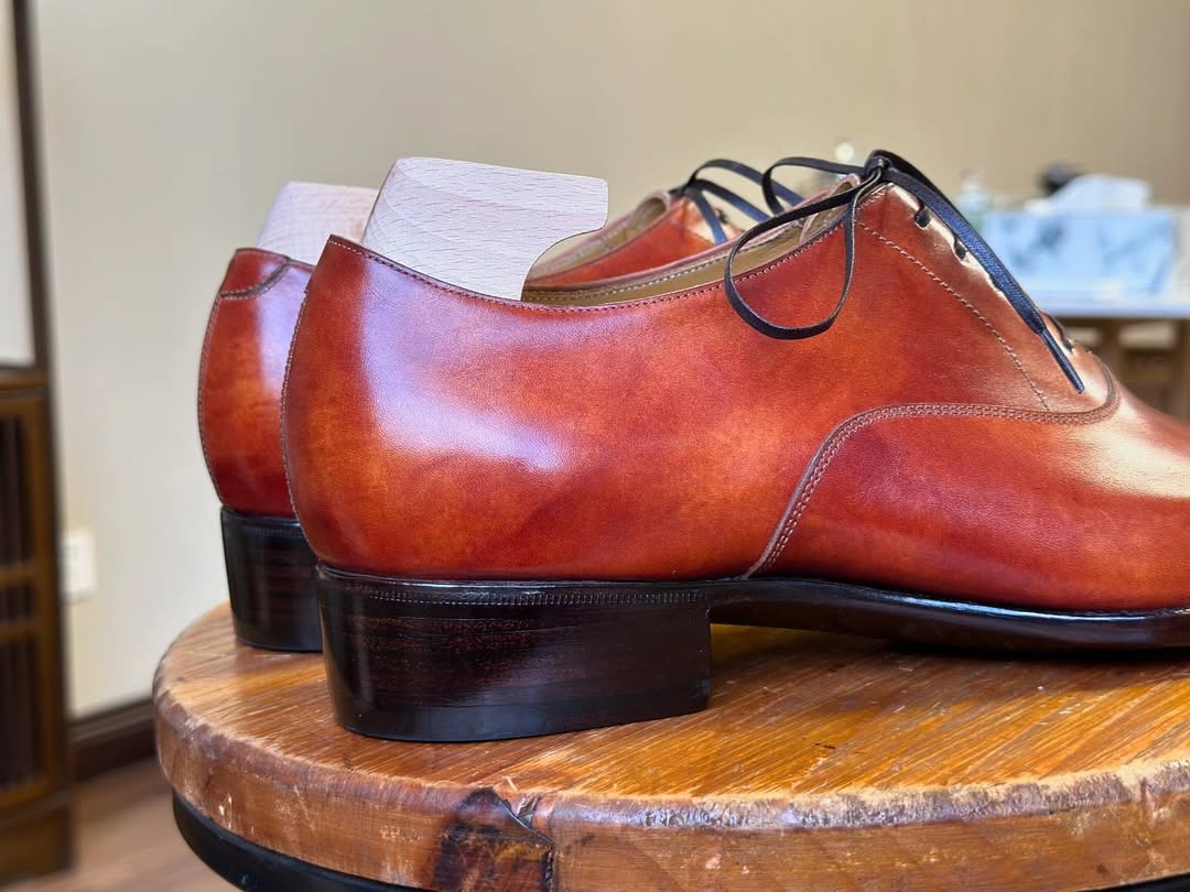FORME - PREMIUM MARBLE PATINA TAN LEATHER LACEUP