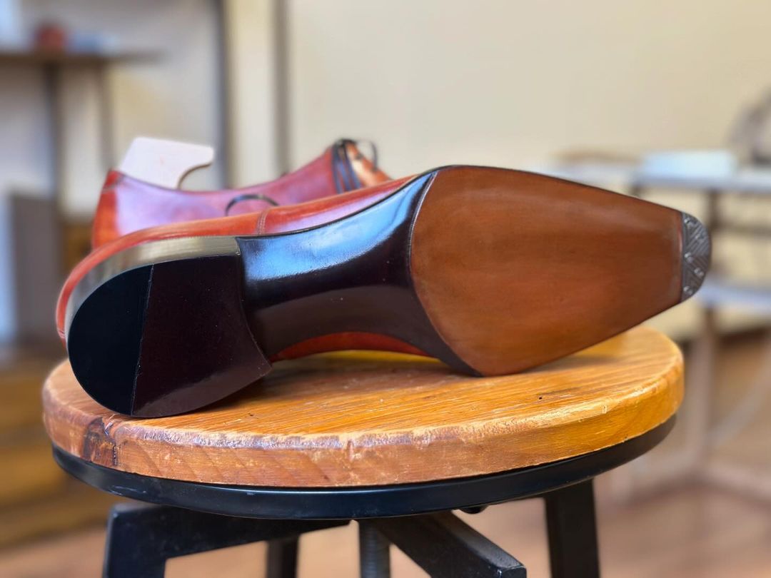 FORME - PREMIUM MARBLE PATINA TAN LEATHER LACEUP