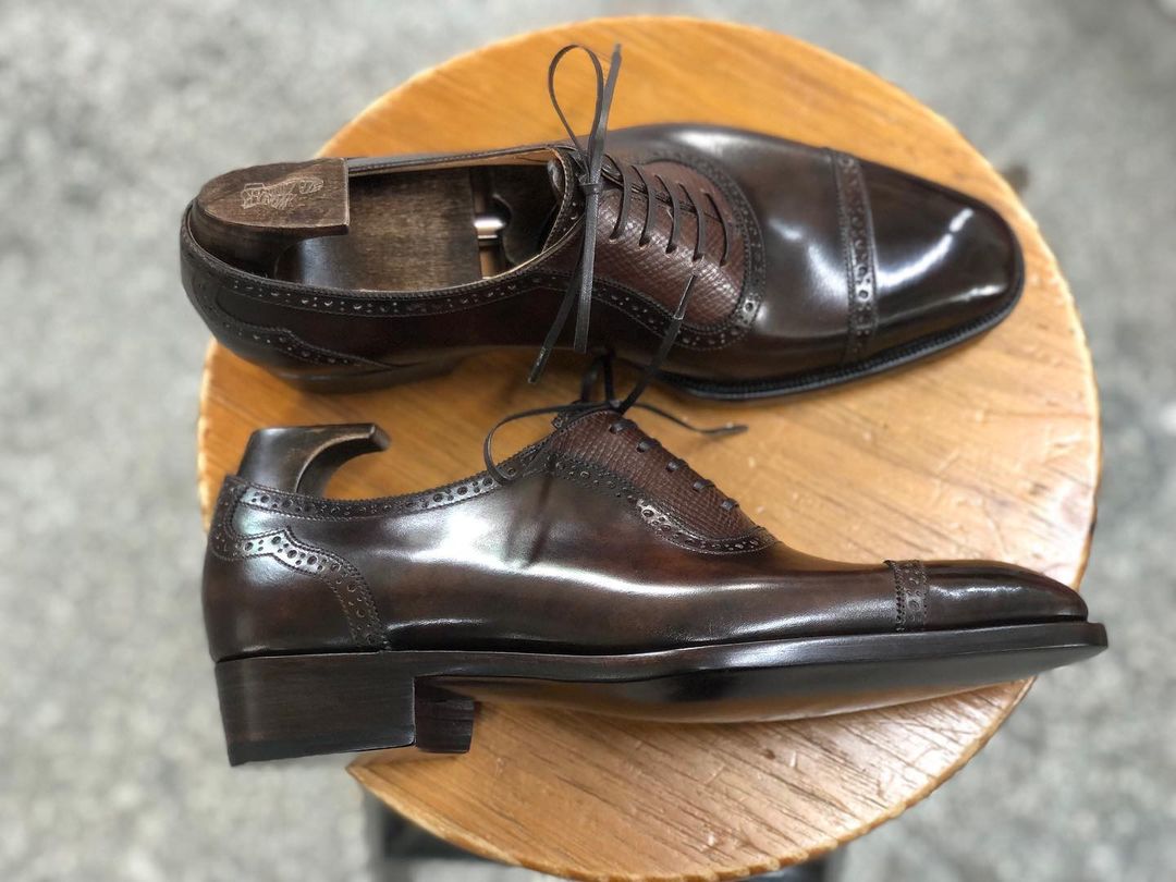 ADELAIDE - LUXURY BROWN OXFORD LACEUP