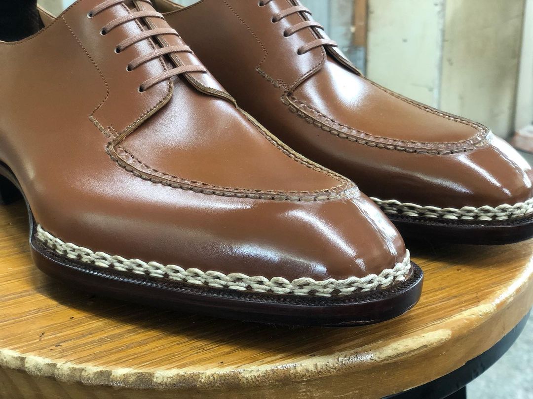 REGAL - TAN BROWN SPLIT TOE DERBY LACEUP
