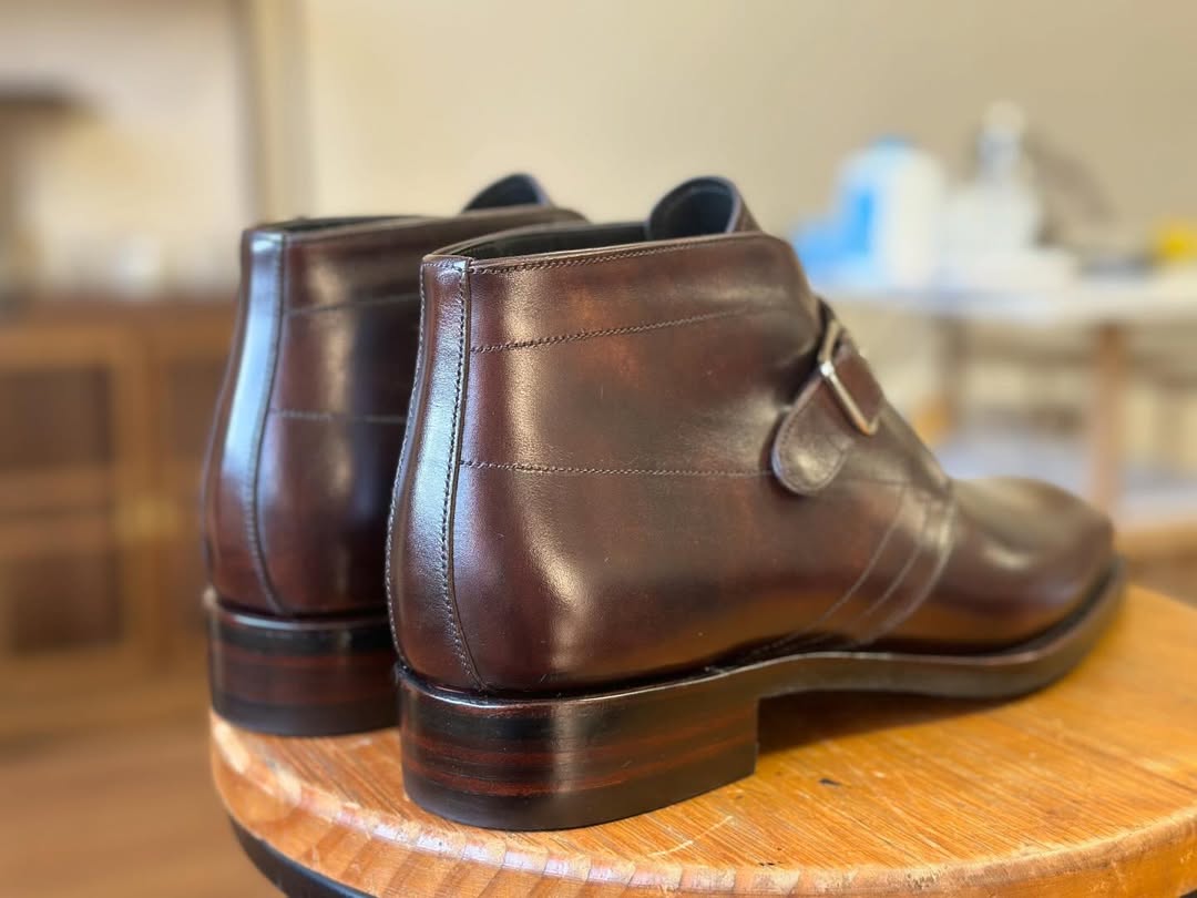 Skylar - DARK BROWN MONK BOOTS
