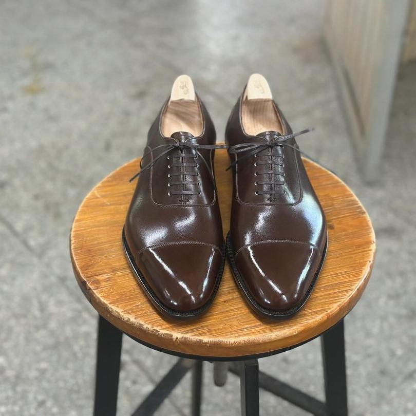 POLISHED PRECISION MEN'S BROWN OXFORD LACEUP
