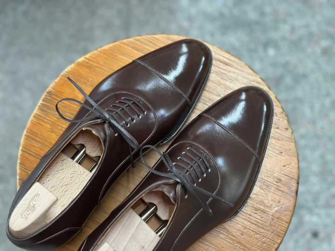 POLISHED PRECISION MEN'S BROWN OXFORD LACEUP