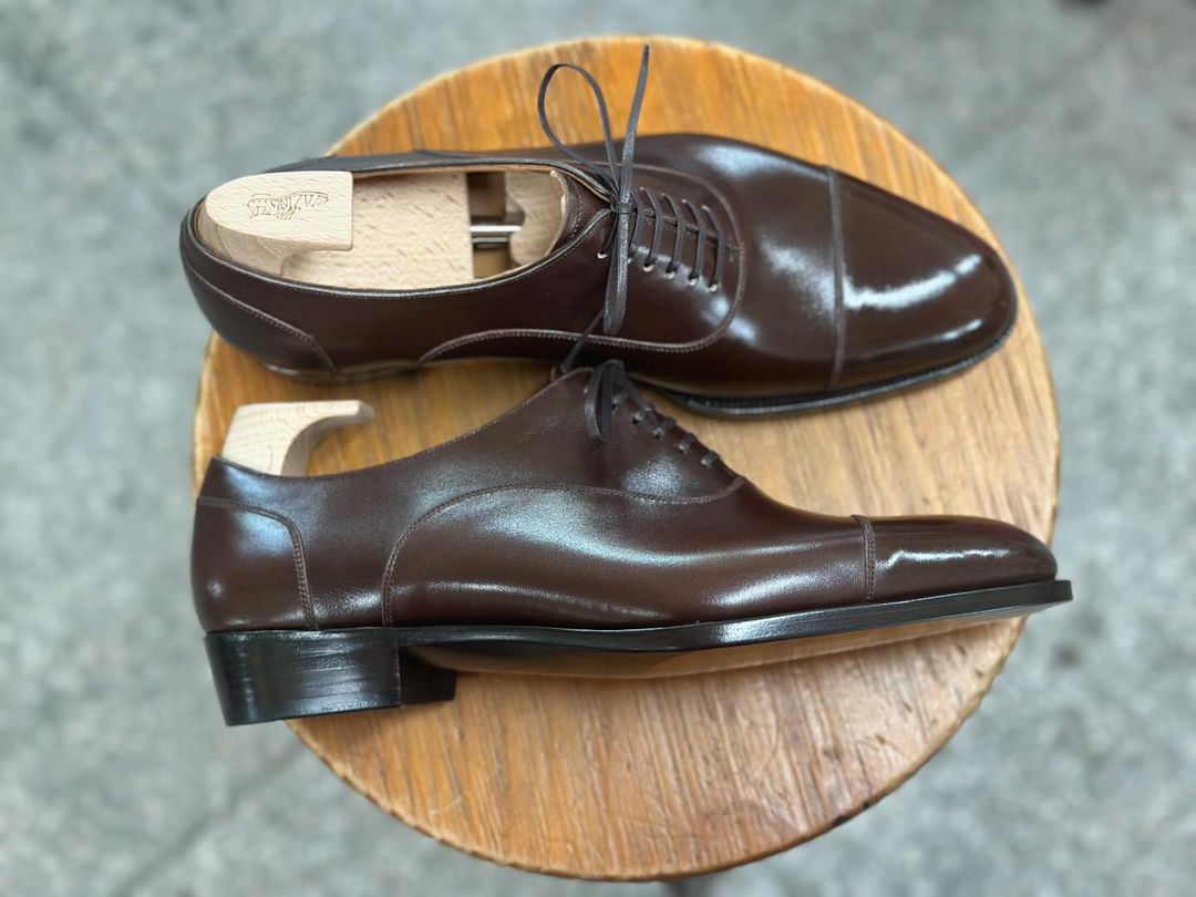 POLISHED PRECISION MEN'S BROWN OXFORD LACEUP