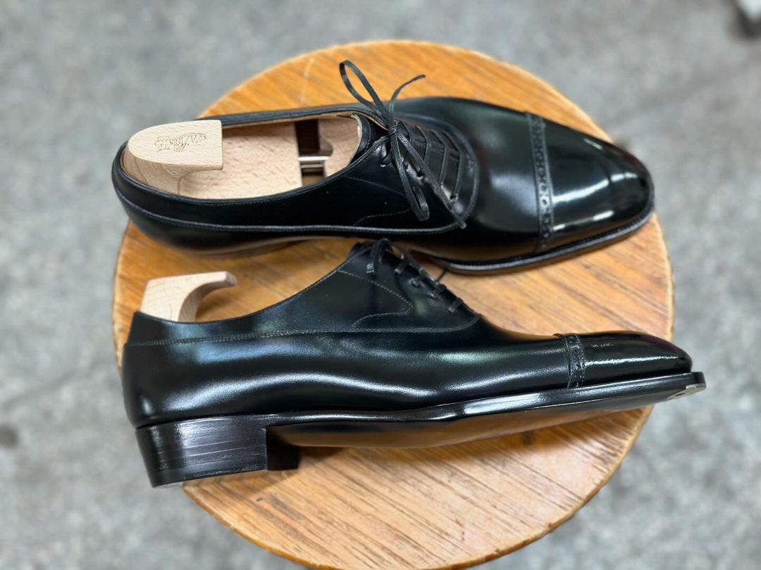 FORME - PREMIUM BLACK CAP TOE OXFORD LACEUP