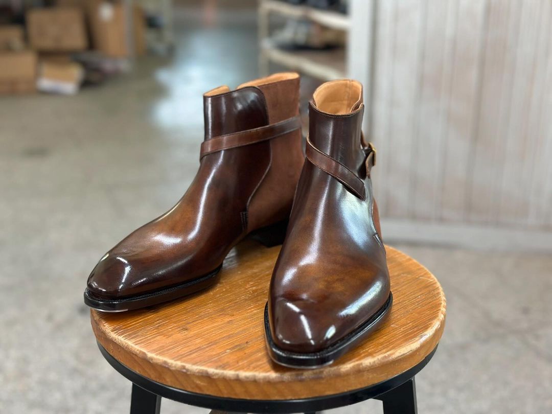 VINTAGE TAN BROWN JODHPURI STYLE BOOT