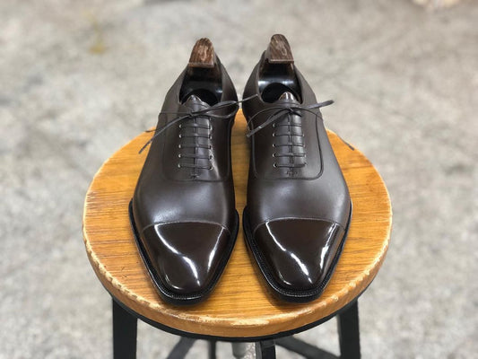 TITAN - CLASSY BROWN CAP TOE OXFORD LACEUP