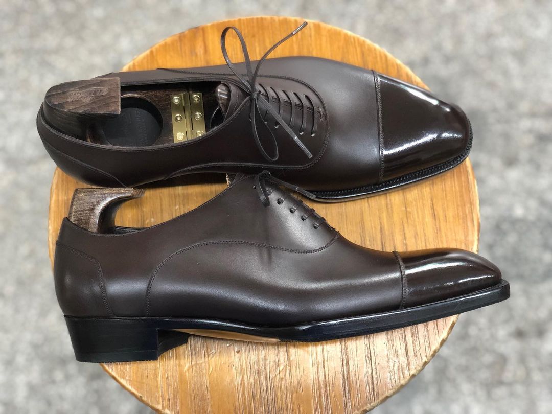 TITAN - CLASSY BROWN CAP TOE OXFORD LACEUP