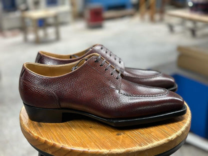 REGAL II - MAROON BROWN SPLIT TOE DERBY LACEUP
