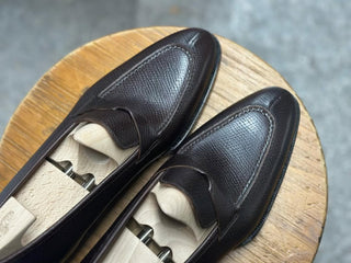 SIENNA - BROWN MILLED STRAPPED LOAFERS