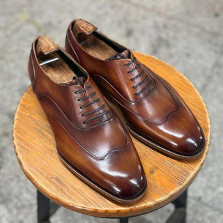 ARTISAN'S TOUCH BROWN WOODEN FINISH OXFORD LACEUP