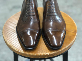 MAJESTIC - BROWN CAP TOE OXFORD LACEUP