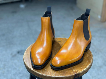 FORTIS - TAN SLEEK HIGH ANKLE BOOT