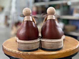 REGAL - CHESTNUT BROWN SPLIT TOE DERBY LACEUP