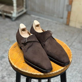 MOCHA GRACE -  BROWN SUEDE SINGLE MONKSTRAP