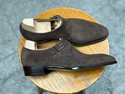 MOCHA GRACE -  BROWN SUEDE SINGLE MONKSTRAP
