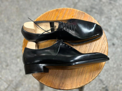 AUGUSTO - BLACK SQUARISH TOE WHOLECUT LACEUPS