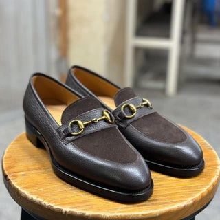 BROOKS - BROWN SUEDE HORSEBIT LOAFER