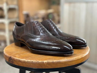 LORENZO - DARK BROWN BROGUE OXFORDS