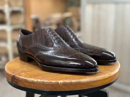 LORENZO - DARK BROWN BROGUE OXFORDS