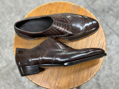 LORENZO - DARK BROWN BROGUE OXFORDS
