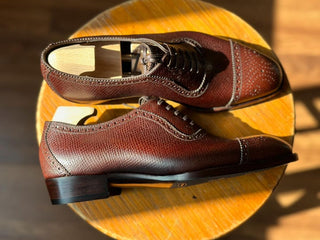 MAJESTIC FIDDLEBACK | BROWN LEATHER OXFORDS