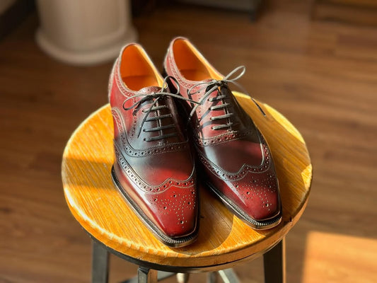 GENTLEMAN'S EDGE REDDISH BROWN  WINGTIP BROGUE LACEUP