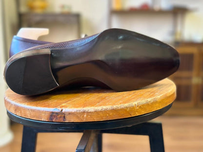 SIENNA - BROWN MILLED SPLIT TOE LOAFER