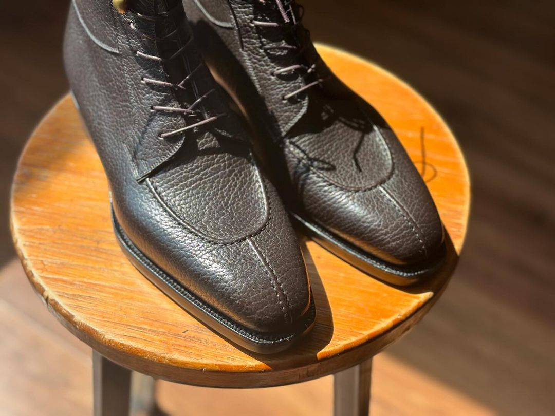 BASTIAN - OLIVE MILLED LACEUP BOOT