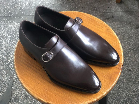 CARTER - DARK BROWN SINGLE STRAP MONK