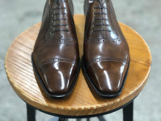MAJESTIC FIDDLEBACK | BROWN LEATHER OXFORDS