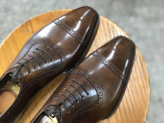 MAJESTIC FIDDLEBACK | BROWN LEATHER OXFORDS