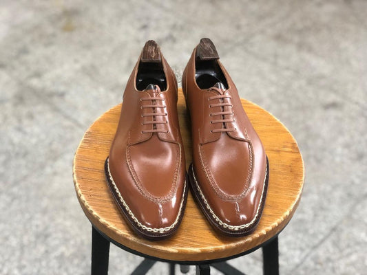 REGAL - TAN BROWN SPLIT TOE DERBY LACEUP