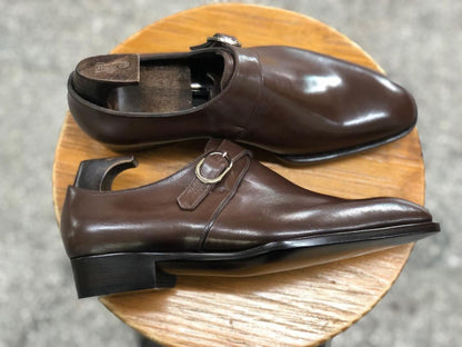 MAXWELL - BROWN FINISH SINGLE MONKSTRAP
