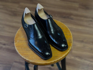 SIMON FIDDLEBACK | BLACK LEATHER SINGLE MONK