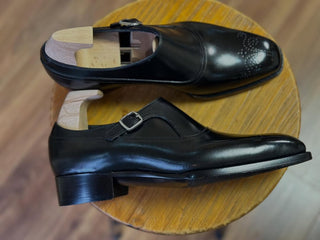 SIMON FIDDLEBACK | BLACK LEATHER SINGLE MONK