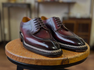 LEVI - BURGUNDY SPLIT TOE DERBY LACEUPS