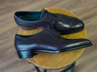 SHANNON FIDDLEBACK | PURPLE LEATHER WINGTIP DERBY