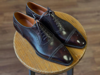 OLIVER FIDDLEBACK | BROWN CAP TOE LACEUPS