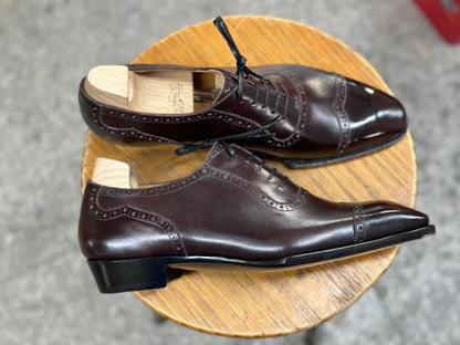 ADELAIDE - LUXURY COFFEE BROWN OXFORD LACEUP