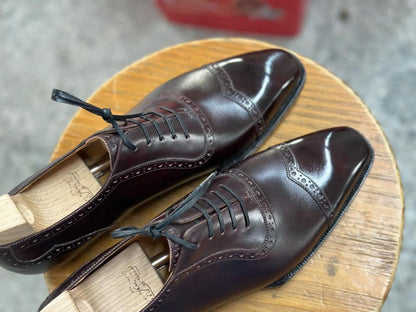 ADELAIDE - LUXURY COFFEE BROWN OXFORD LACEUP