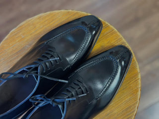JORDAN - BLACK LEATHER SPLIT TOE DERBY